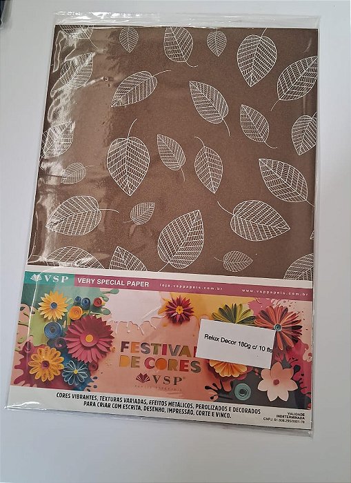 Papel  A4 Relux Decor  Café folhas branco 180g c/ 10 fls