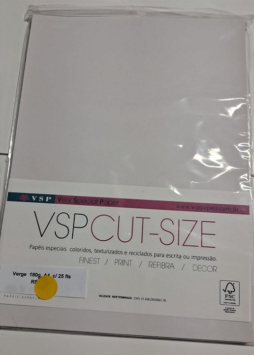 PAPEL A4 210X297 VERGE AMETISTA 180G C/ 25 FLS