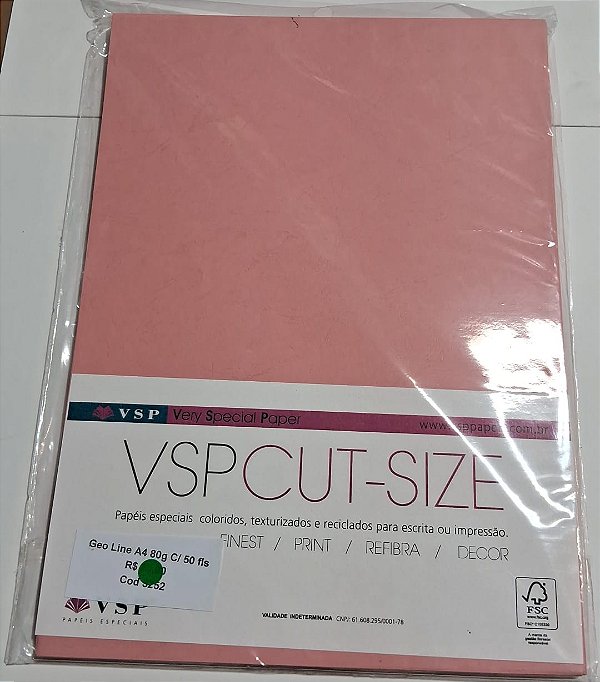 PAPEL A4 210X297  GEO LINE FIDJI 80G C/ 50 FLS