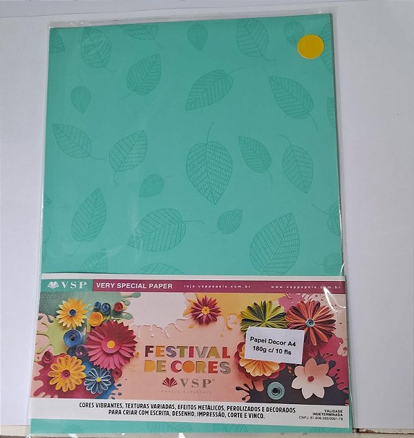 PAPEL DECOR A4 210X297 ARUBA FOLHAS INCOLOR 180G C/ 10 FLS