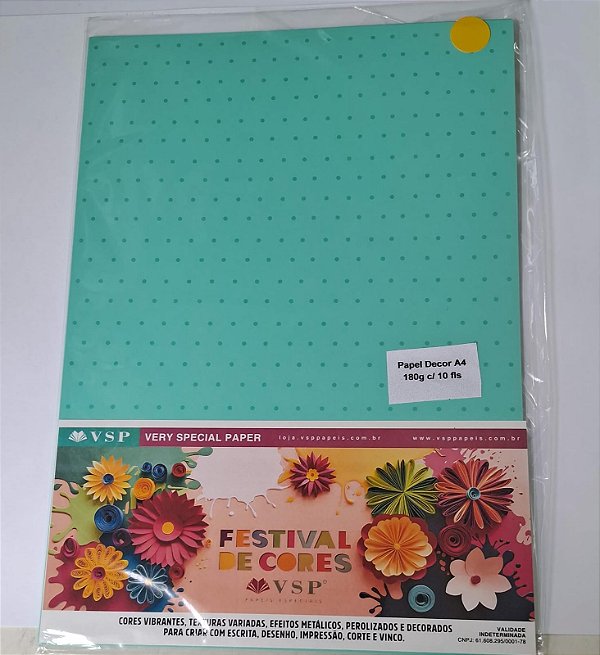 PAPEL A4 210X297  DECOR ARUBA BOLINHA INCOLOR 180G C/ 10 FLS