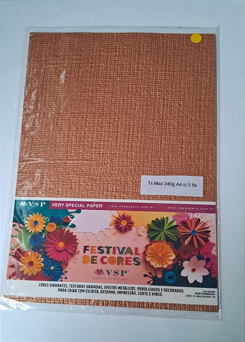 PAPEL A4 210X297  TX MAX COOPER LINHÃO 250G C/ 5 FLS