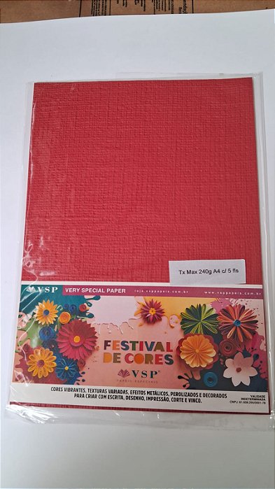 PAPEL A4 210X297 TX MAX LINHÃO VERMELHO 240G C/ 5 FLS
