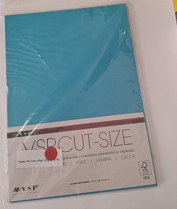 PAPEL COLOR PLUS A4 210X297 CALIFORNIA 120G C/ 50 FLS