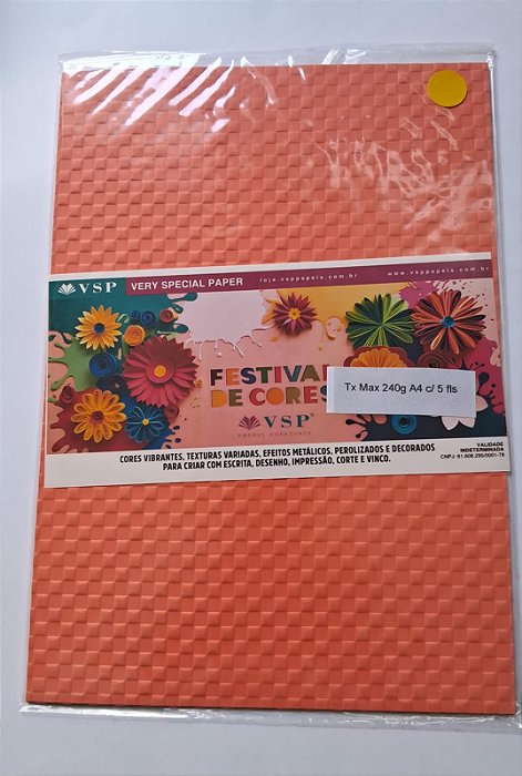 PAPEL A4 210X297 TX MAX MOSAICO COSTA RICA 240G C/ 5 FLS