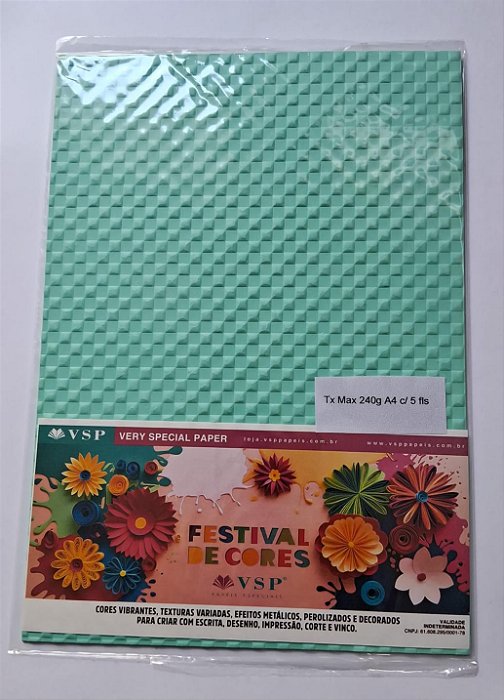 PAPEL A4 210X297 TX MAX MOSAICO ARUBA 240G C/ 5 FLS