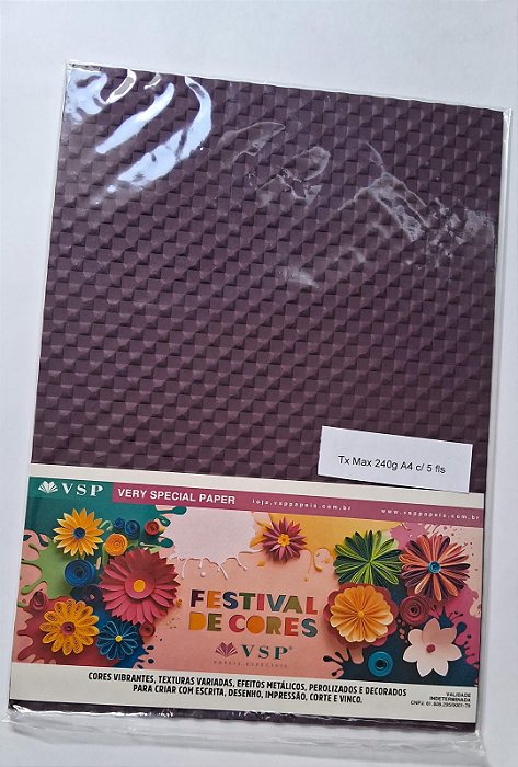 PAPEL A4 210X297 TX MAX MOSAICO MENDONZA 240G C/ 5 FLS