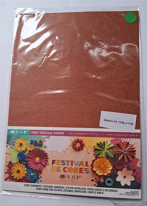 PAPEL A4 210X297  MADERA CANELA 120G C/ 5 FLS