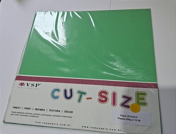 PAPEL 30,5X30,5 POPSET EMERALD 200G C/ 10 FLS