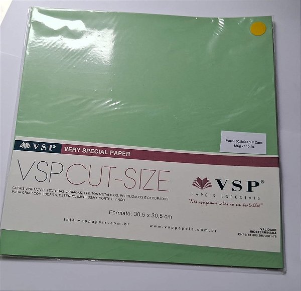 PAPEL 30,5X30,5 F CARD VERDE 180G C/ 10 FLS