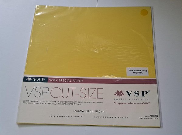 PAPEL 30,5X30,5 F CARD AMARELO 180G C/ 10 FLS
