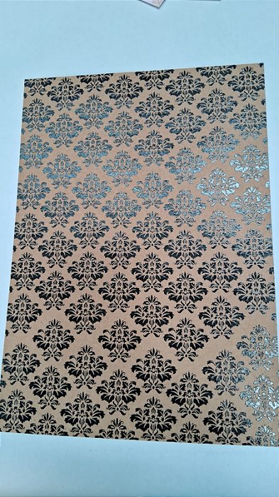 PAPEL A4 210X297 DECOR ARABESCO  PRETO 180G C/ 10 FLS