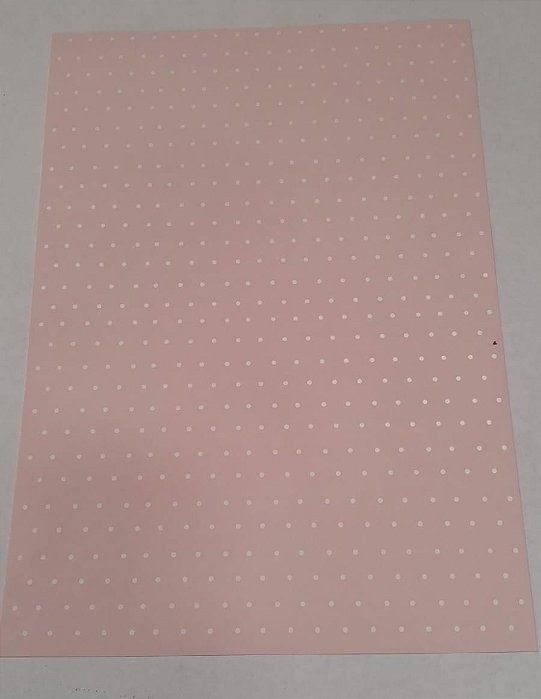 PAPEL A4 210X297 DECOR ROSA VERONA BOLINHA BRANCO 180 G C/ 10 FLS