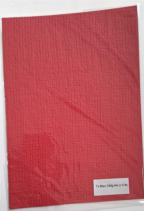 PAPEL A4 210X297 TX MAX VERMELHO 240G C/ 5 FLS