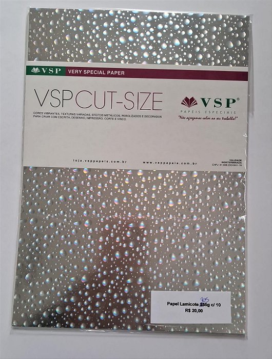 PAPEL A4 210X297 LAMINADO DROPS  305 G C/ 10 FLS
