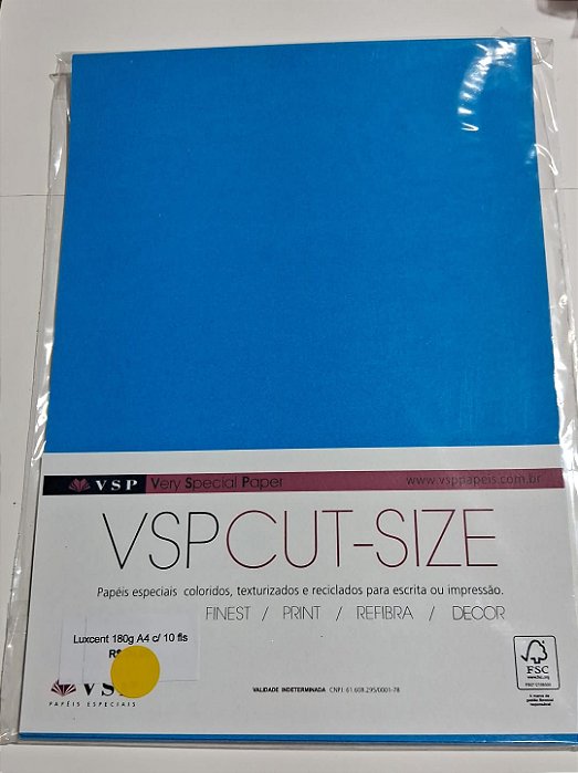 PAPEL A4 210X297 LUXCENT AZUL 180G C/  10 FLS