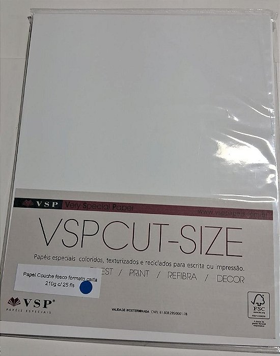 PAPEL COUCHE FOSCO CARTA 216X279 170G C/ 25FLS