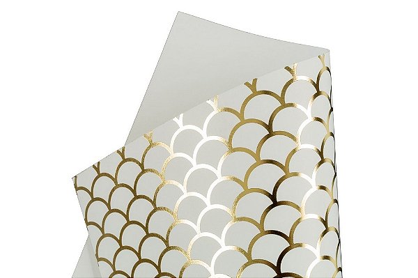 Papel Hot Decor Escamas Branco 30,5x30,5cm com 2 unidades