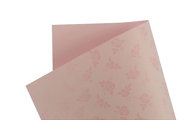 Papel Decor Rosas Rosa Verona - Incolor 30,5x30,5cm com 5 unidades