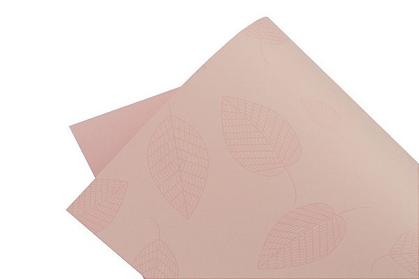 Papel Decor Folhas Rosa Verona - Incolor 30,5x30,5cm com 5 unidades
