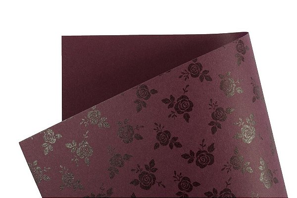 Papel Decor Rosas Mendoza - Preto 30,5x30,5cm com 5 unidades