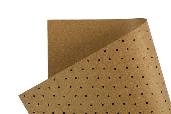 Papel Decor Bolinhas Kraft - Preto 30,5x30,5cm com 5 unidades