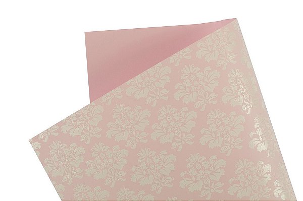 Papel Decor Arabesco Rosa Verona - Branco 30,5x30,5cm com 5 unidades