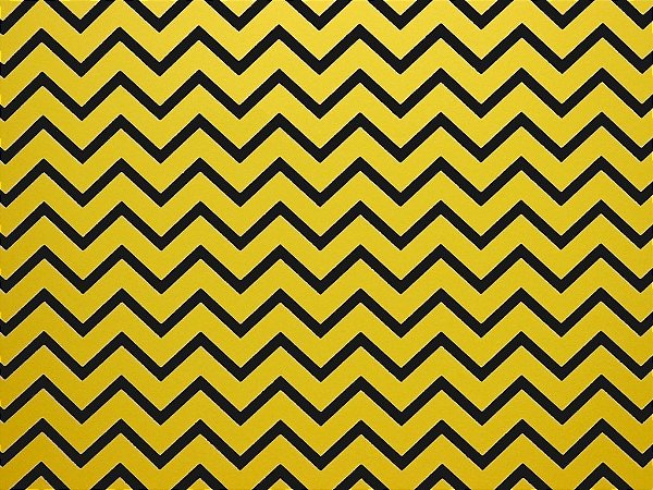 Papel Decor Chevron Yellow - Preto 30,5x30,5cm com 5 unidades