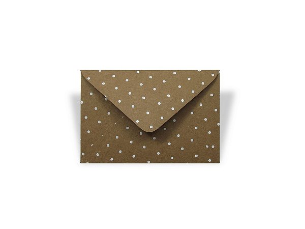 Envelopes visita Kraft Decor Bolinhas Brancas - Lado Externo com 10 unidades