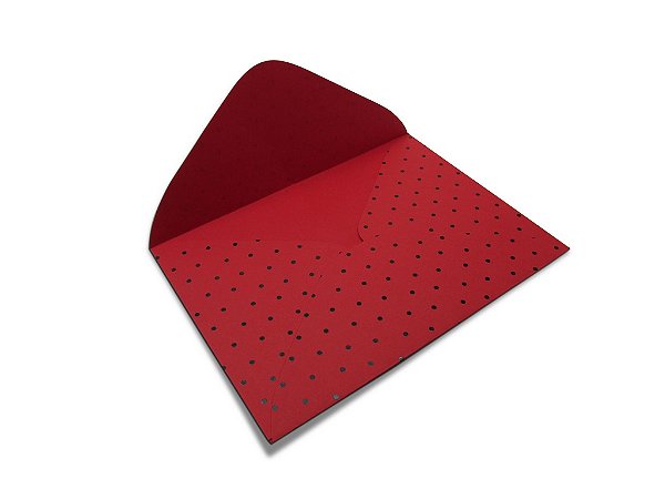 Envelopes carta Vermelho Decor Bolinhas Preto - Lado 