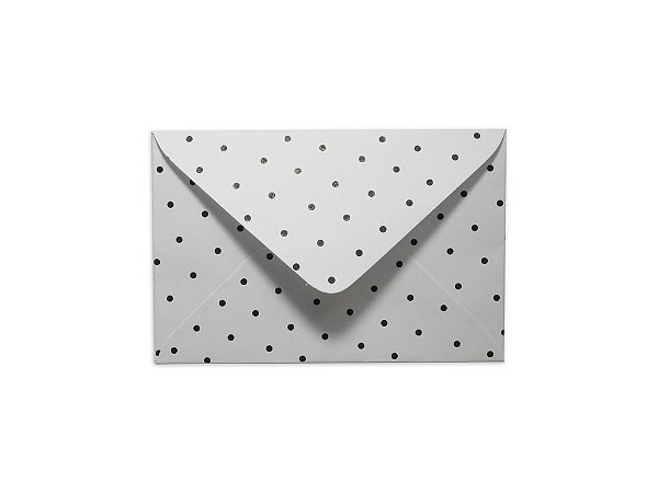 Envelopes visita Branco Decor Bolinhas Pretas - Lado Externo com 10 unidades