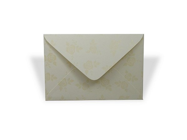 Envelopes visita Creme Decor Rosas Incolor - Lado Externo com 10 unidades