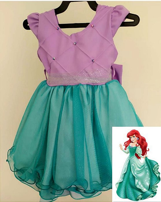 roupa para festa pequena sereia