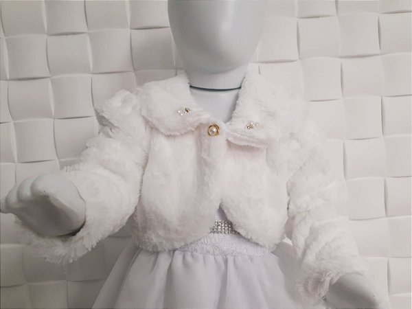 vestido de batizado com bolero