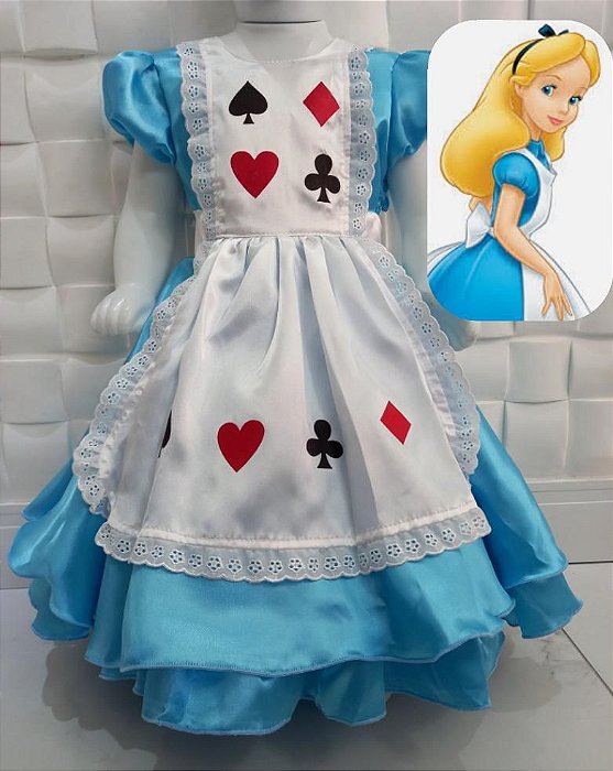 Vestido Festa Infantil Alice No Pais Das Maravilhas Ranna Bebe