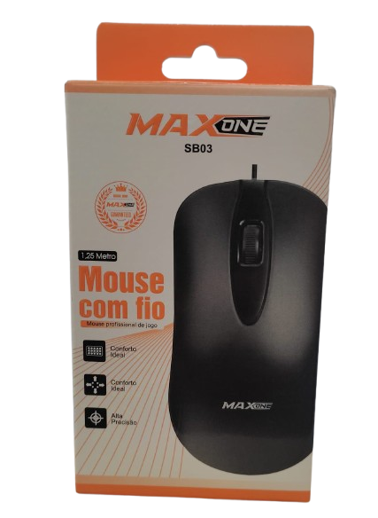 Mouse com Fio Profissional Max One USB – Alta Precisão para Jogos e Trabalho