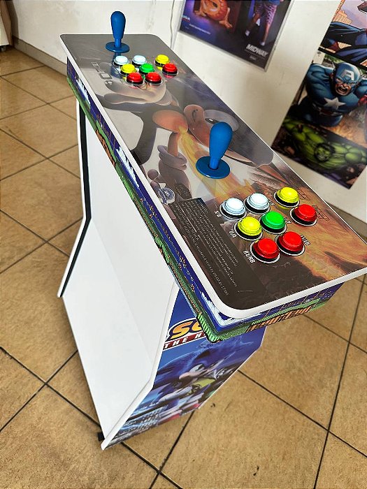 Arcade Fliperama Portátil com Pedestal 2 Jogadores - Street Fighter