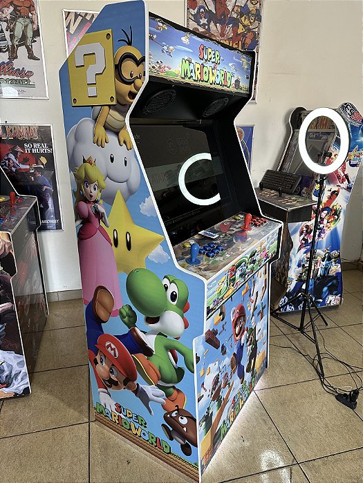 Arcade Fliperama Multijogos 32 Polegadas Slim - Tema Mario World