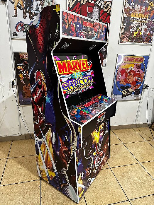 Arcade Fliperama Multijogos 32 Polegadas Slim - Tema Marvel x Capcom