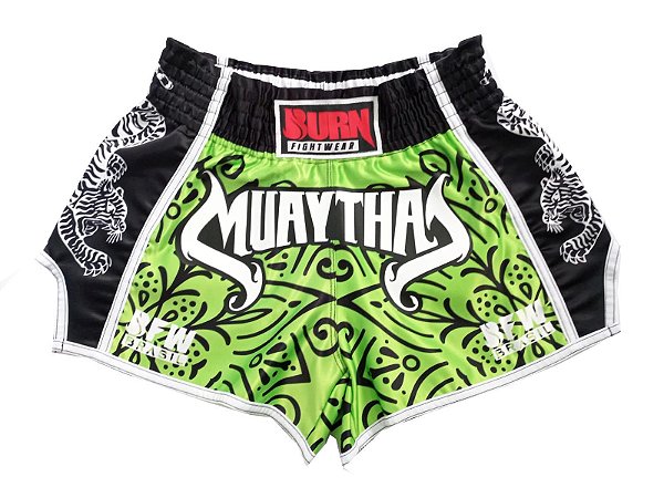 SHORT MUAY THAI BURN PREMIUM - VERDE LIMÃO 50% desconto