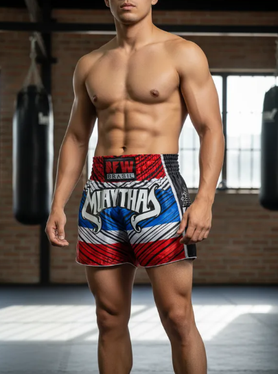 Short Muay Thai Calção Unissex Premium - Tailandês