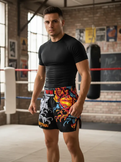 Short Muay Thai Calção Tailandês Unissex - Carpa