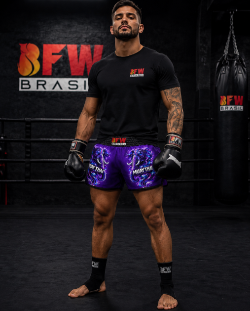 Shorts Muay Thai Bfw Brasil Linha Bangkok - Elefante