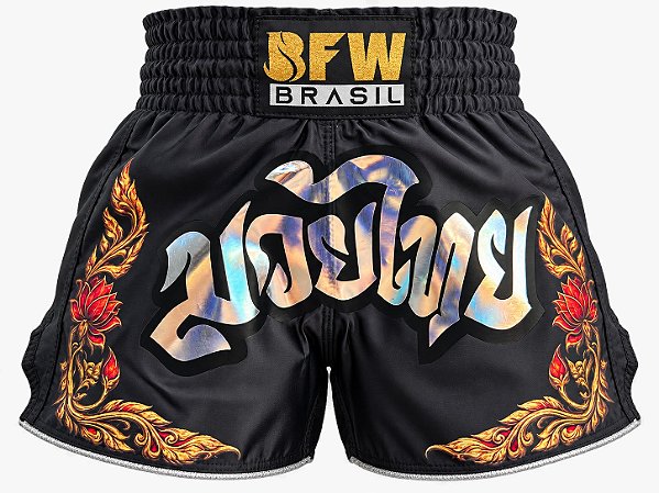DUPLICADO - Short Muay Thai Flower - Dourado