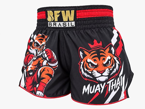 Short Muay Thai Infantil Tigrinho Lutador