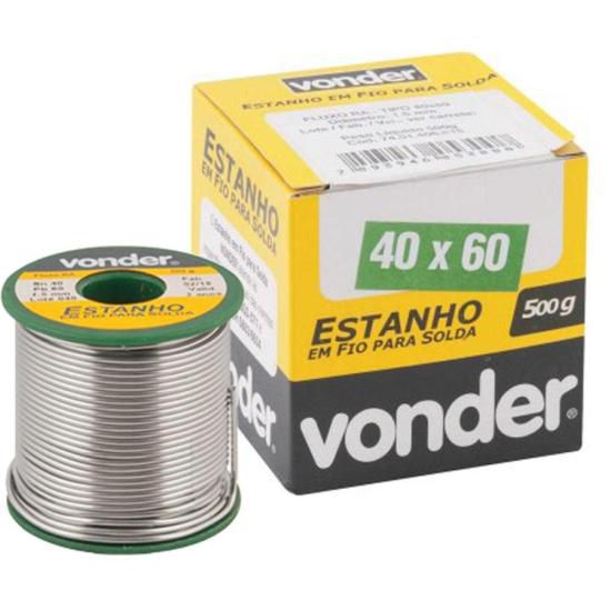 Estanho em Fio p/ Solda 500g Verde 40x60 1,5mm Vonder