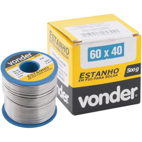 Estanho em Fio p/ Solda 500g Azul 60x40 1,5mm Vonder