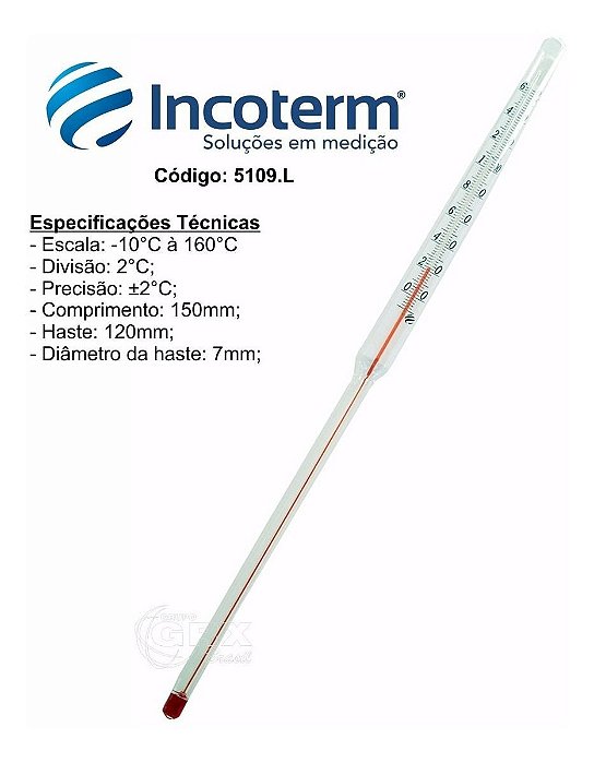 Termômetro Estufa A Seco Bacteriologica 5109.l /-10 + 160 ºc