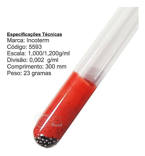 Densímetro Massa Específica Incoterm 5593 - 1,000/1,200 G/ml