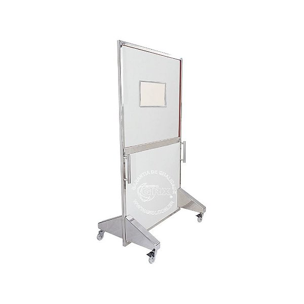 Biombo Radiológico Inox GRX 1 mmPb 180X80cm c/ Visor 30x40cm de 1.2mmPb